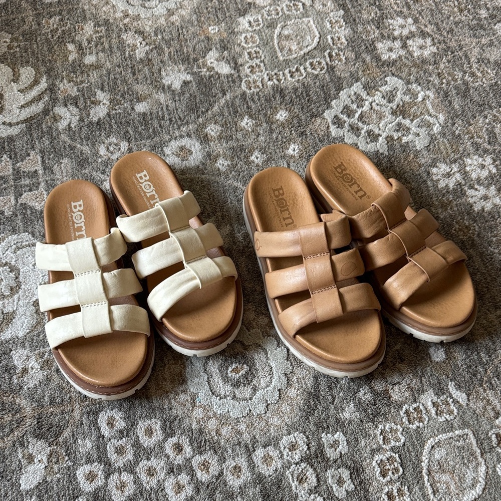 Born women's Sandals in Cream and Tan